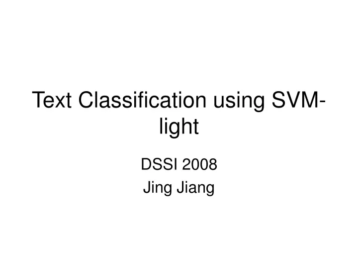 text classification using svm light