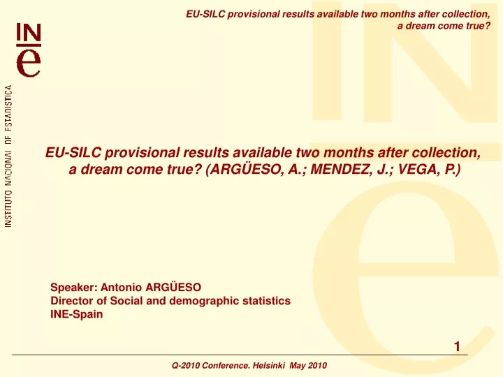 eu silc provisional results available two months