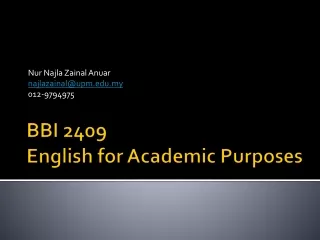 BBI 2409 English for Academic Purposes