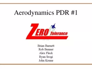 Aerodynamics PDR #1