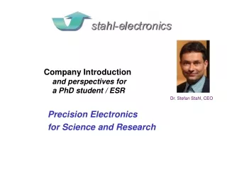 Precision Electronics  for Science and Research