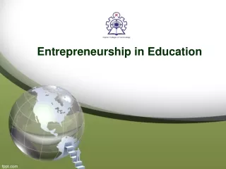 Entrepreneurship in Education