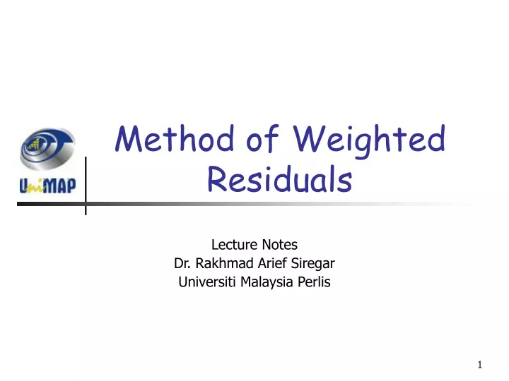 method of weighted residuals