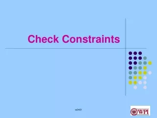 Check Constraints