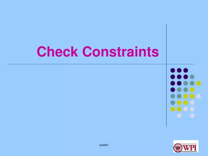 check constraints