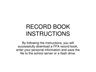 RECORD BOOK INSTRUCTIONS