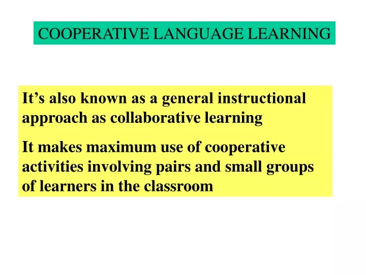 cooperative language learning