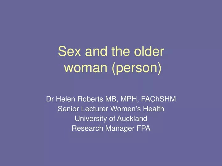 sex and the older woman person