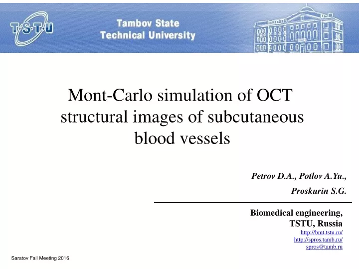 mont carlo simulation of oct structural images