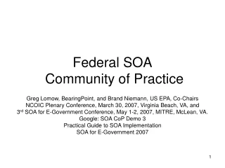 Federal SOA  Community of Practice