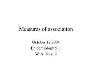 Measures of association