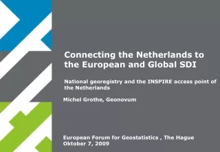 Connecting  the Netherlands to the European and Global SDI