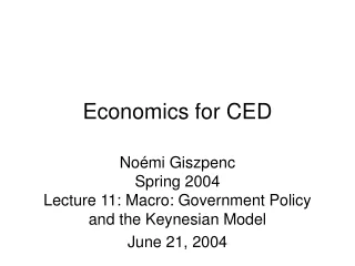 Economics for CED