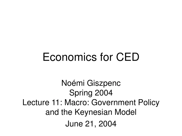 economics for ced