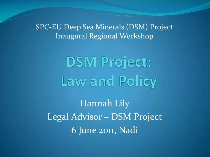 dsm project law and policy