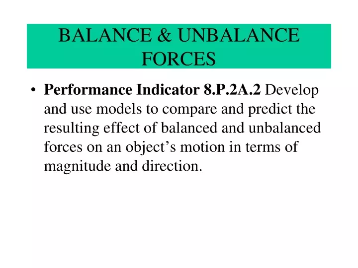 balance unbalance forces