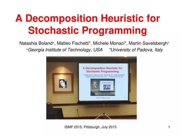 a decomposition heuristic for stochastic programming