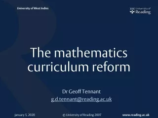 The mathematics curriculum reform