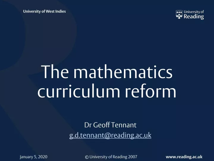 the mathematics curriculum reform