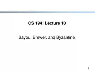 CS 194: Lecture 10