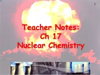 Teacher Notes: Ch  17 Nuclear Chemistry
