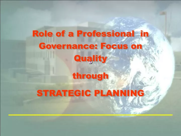 role of a professional in governance focus