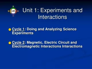 Unit 1: Experiments and Interactions