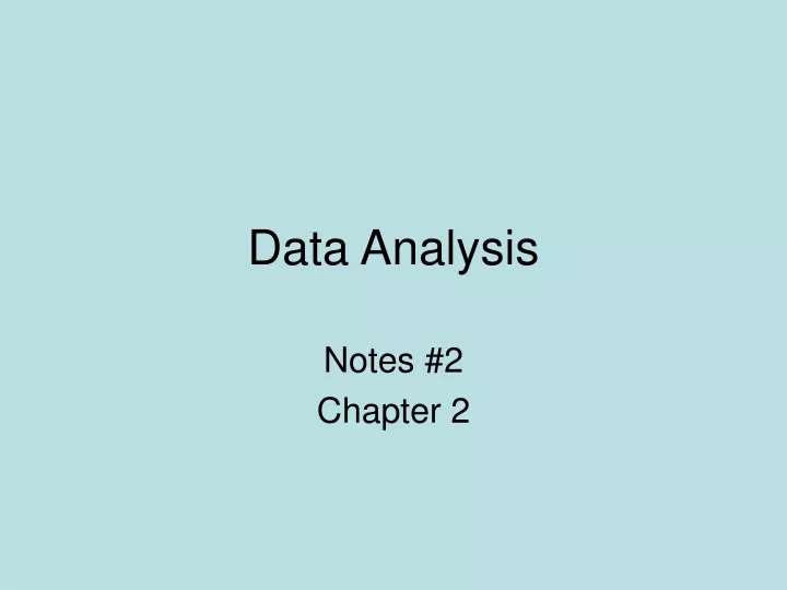 data analysis