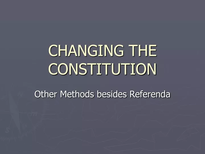 changing the constitution