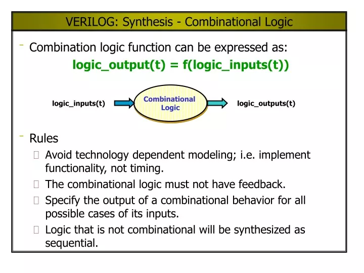 verilog synthesis combinational logic