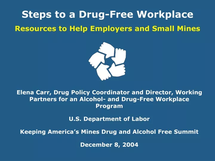 steps to a drug free workplace resources to help