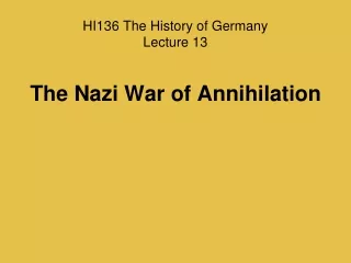 HI136 The History of Germany Lecture 13