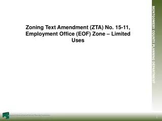 Zoning Text Amendment (ZTA) No. 15-11, Employment Office (EOF) Zone – Limited Uses