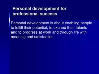 Personal development for professional success