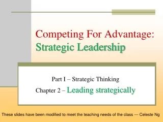Competing For Advantage: Strategic Leadership