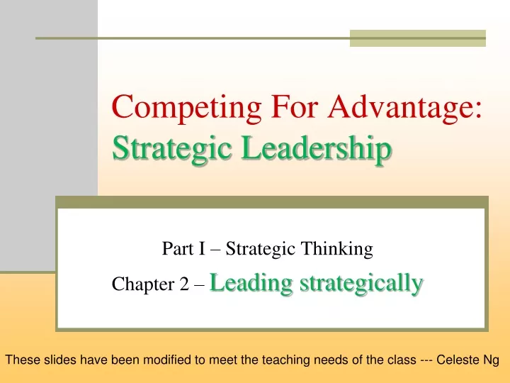 competing for advantage strategic leadership