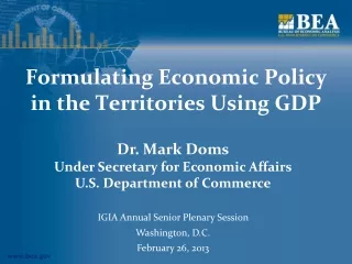 Formulating Economic Policy in the Territories Using GDP