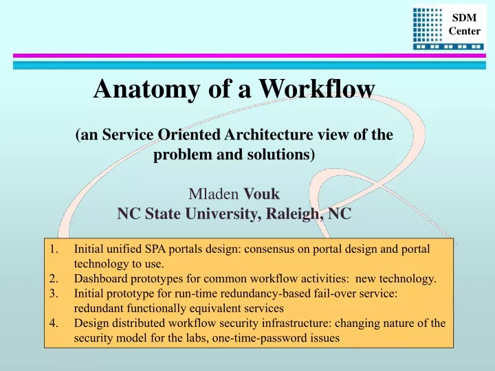 anatomy of a workflow an service oriented