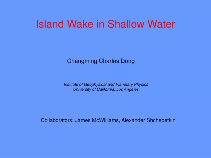island wake in shallow water