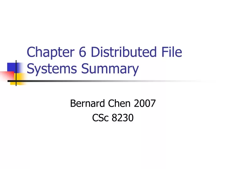 chapter 6 distributed file systems summary