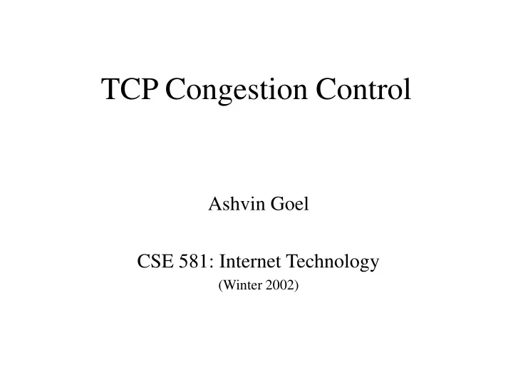 tcp congestion control