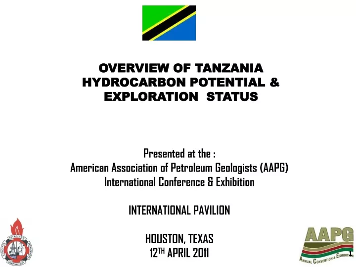 overview of tanzania hydrocarbon potential exploration status