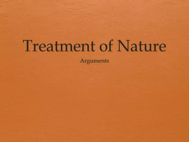 treatment of nature
