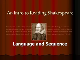 An Intro to Reading Shakespeare