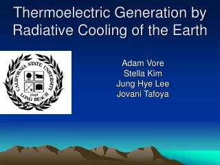 Thermoelectric Generation by Radiative Cooling of the Earth