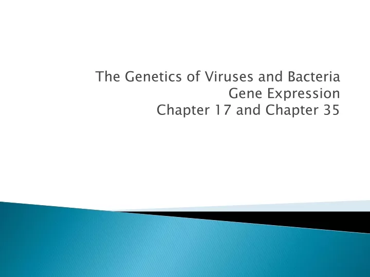 the genetics of viruses and bacteria gene expression chapter 17 and chapter 35