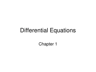 Differential Equations