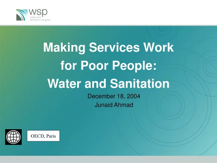 making services work for poor people water and sanitation