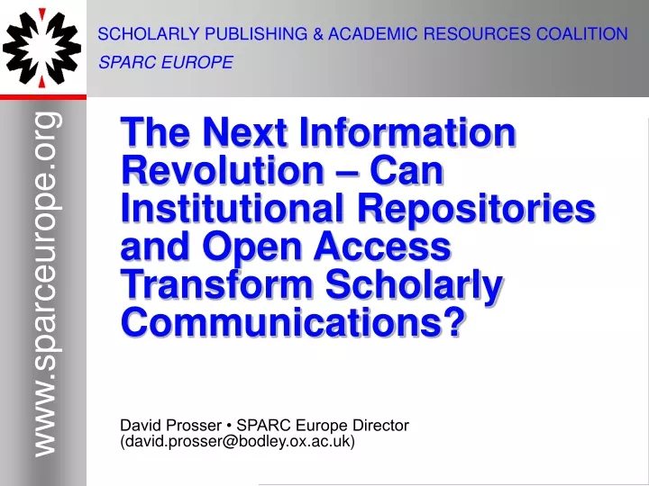 scholarly publishing academic resources coalition sparc europe
