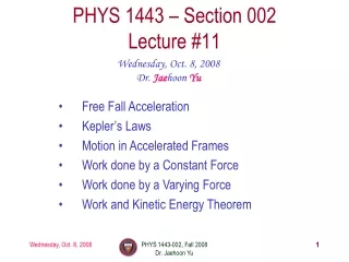 PHYS 1443 – Section 002 Lecture #11